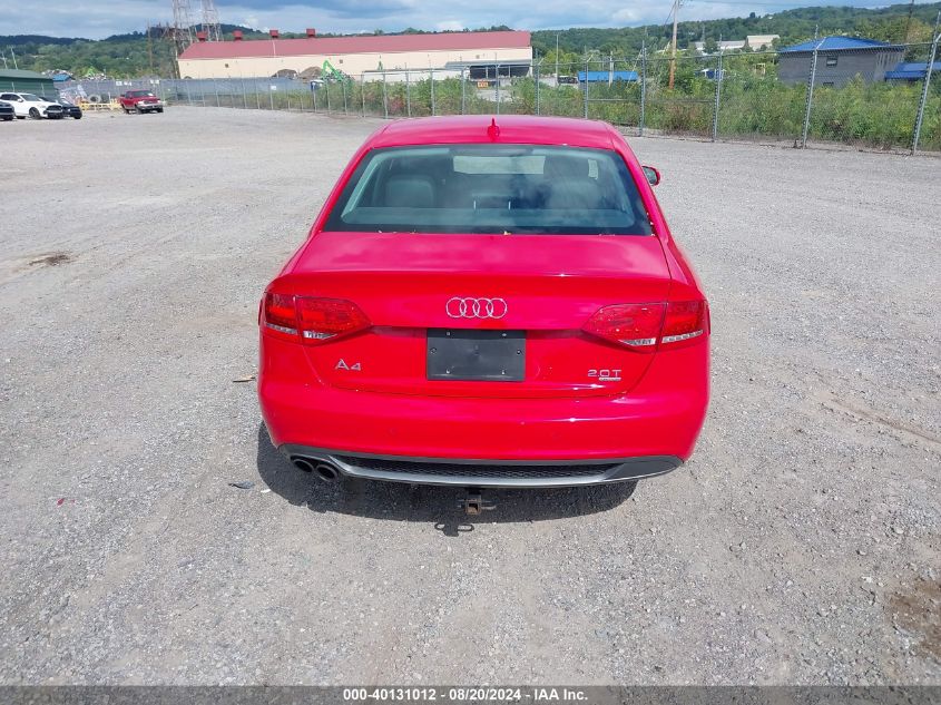 2012 Audi A4 2.0T Premium VIN: WAUFFAFL9CA117989 Lot: 40131012