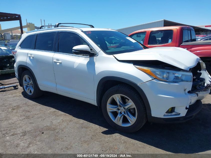 2015 Toyota Highlander Limited V6 VIN: 5TDDKRFH1FS175716 Lot: 40131749