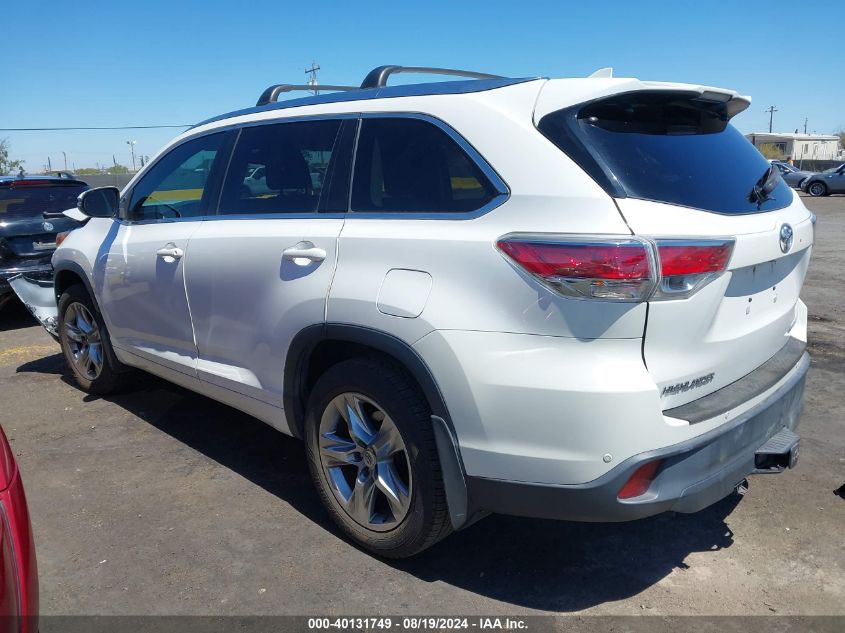 2015 Toyota Highlander Limited V6 VIN: 5TDDKRFH1FS175716 Lot: 40131749