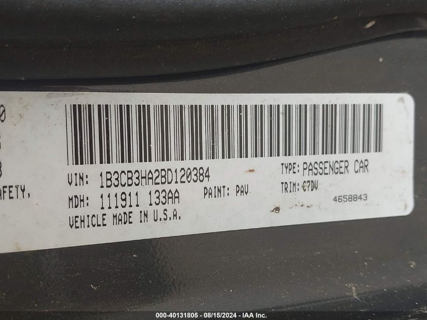 1B3CB3HA2BD120384 2011 Dodge Caliber Mainstreet