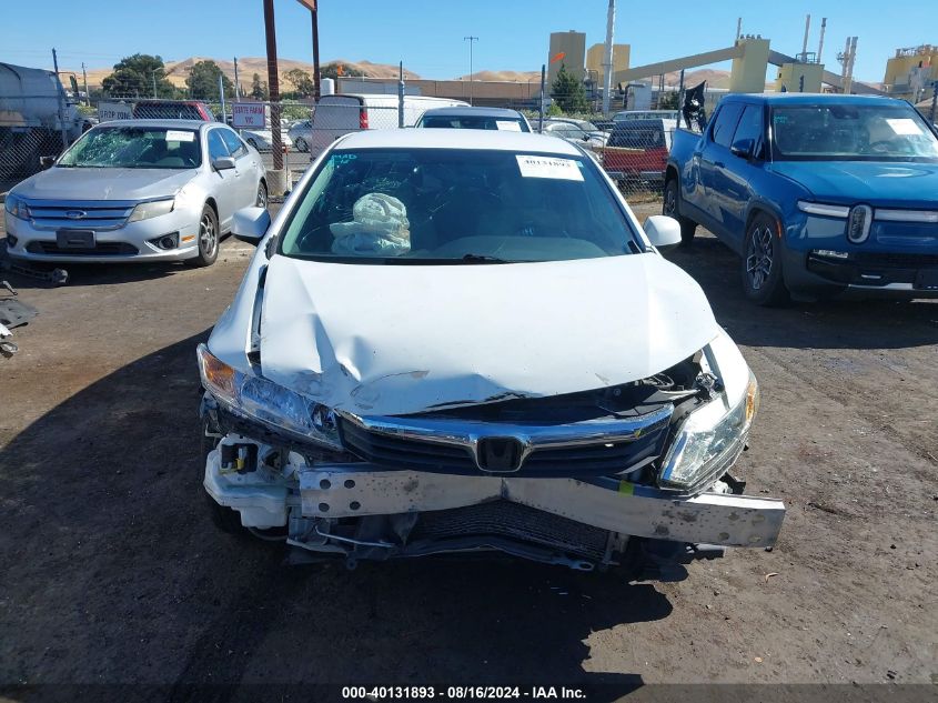 2012 Honda Civic Lx VIN: 2HGFB2F58CH582353 Lot: 40131893