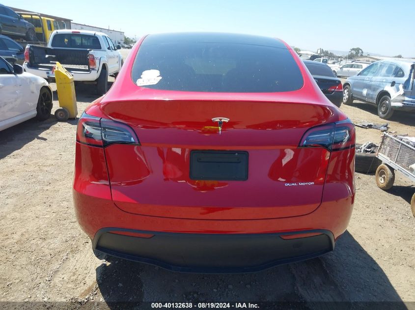 2023 Tesla Model Y Awd/Long Range Dual Motor All-Wheel Drive VIN: 7SAYGDEE9PA116240 Lot: 40132638