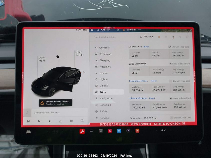 2018 Tesla Model 3 Long Range/Mid Range VIN: 5YJ3E1EA8JF151984 Lot: 40133563