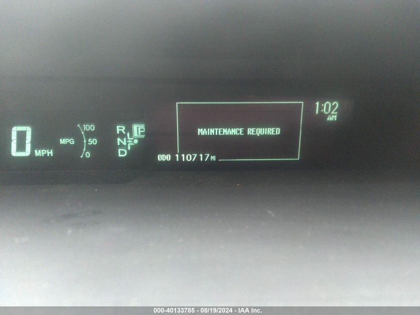 2013 Toyota Prius Two VIN: JTDKN3DU1D5543987 Lot: 40133785