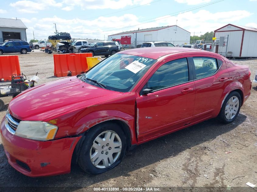 2012 Dodge Avenger Se VIN: 1C3CDZAG6CN327709 Lot: 40133890