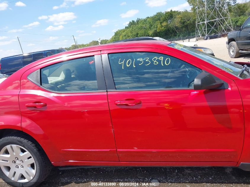 2012 Dodge Avenger Se VIN: 1C3CDZAG6CN327709 Lot: 40133890