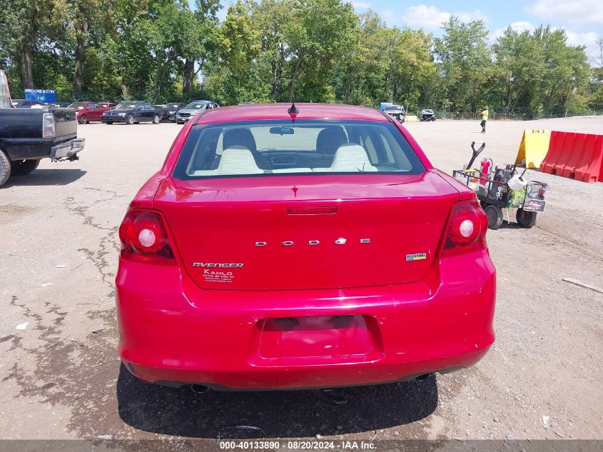 2012 Dodge Avenger Se VIN: 1C3CDZAG6CN327709 Lot: 40133890