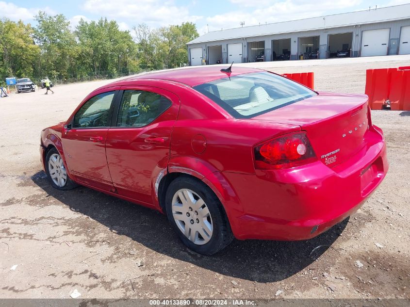 2012 Dodge Avenger Se VIN: 1C3CDZAG6CN327709 Lot: 40133890