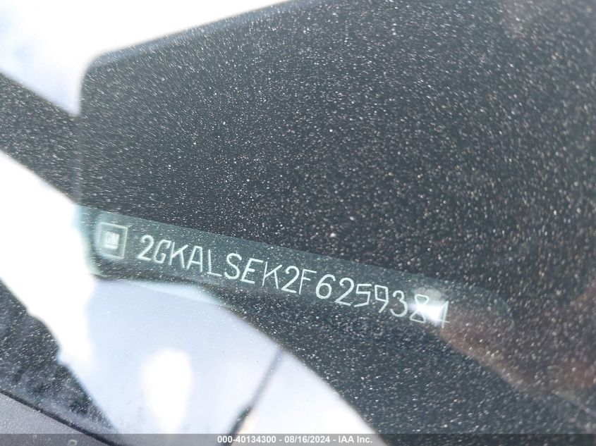 2015 GMC Terrain Slt VIN: 2GKALSEK2F6259384 Lot: 40134300