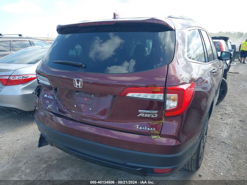 2022 Honda Pilot Se VIN: 5FNYF6H26NB079046 Lot: 40134506