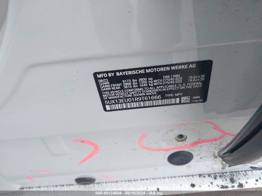 5UX13EU01R9T61666 2024 BMW X5 Sdrive40I