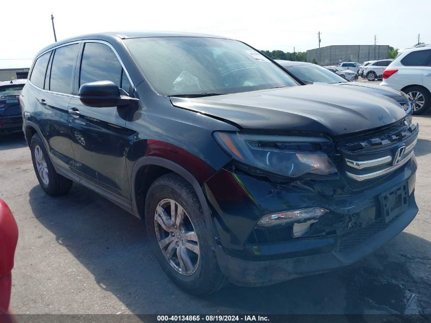 2017 Honda Pilot Lx VIN: 5FNYF5H19HB017419 Lot: 40134865