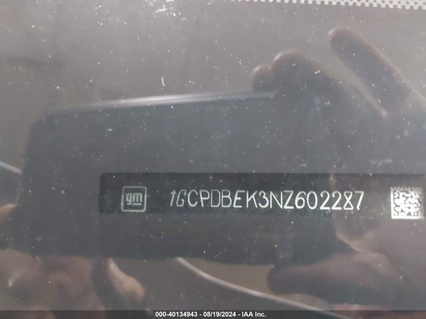 2022 CHEVROLET SILVERADO 1500 4WD  SHORT BED CUSTOM - 1GCPDBEK3NZ602287