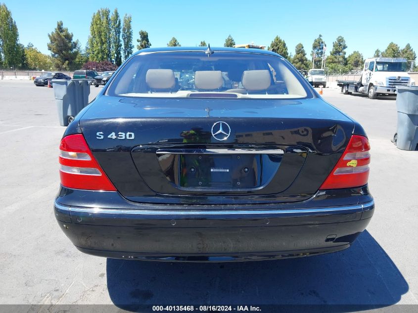 2002 Mercedes-Benz S 430 VIN: WDBNG70J62A258358 Lot: 40135468