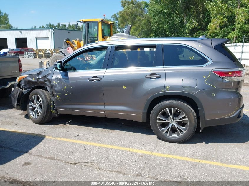 2016 Toyota Highlander Xle V6 VIN: 5TDJKRFH4GS506843 Lot: 40135546