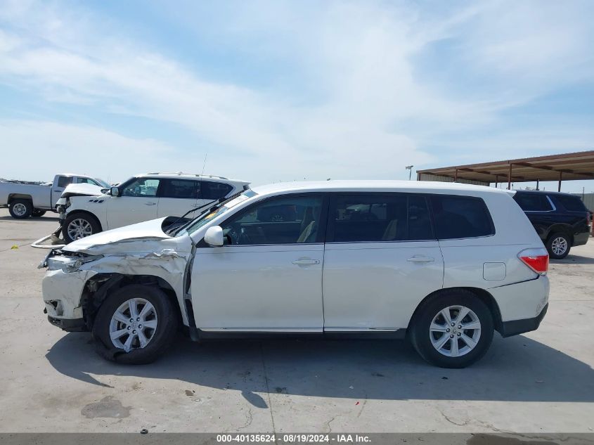 2012 Toyota Highlander Base V6/Se V6 VIN: 5TDZK3EH4CS074153 Lot: 40135624