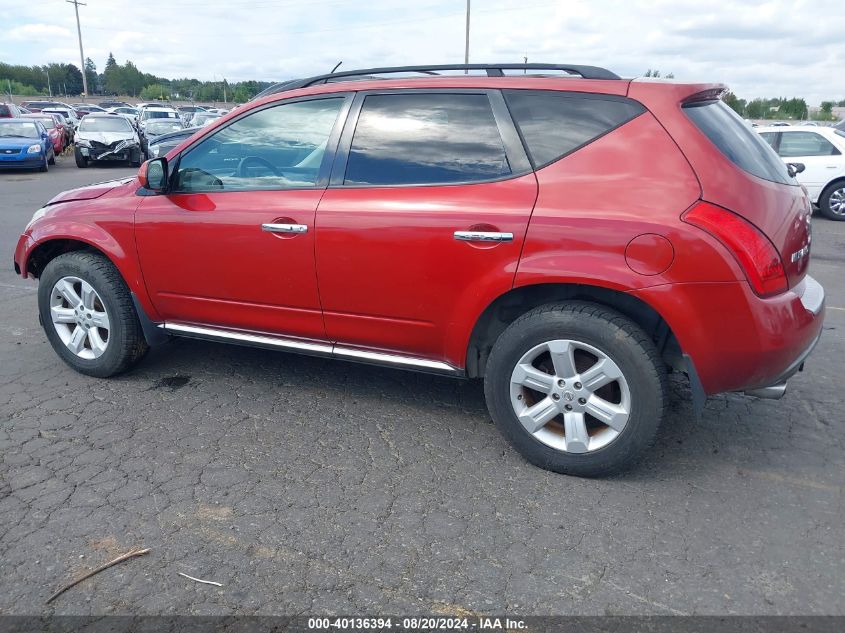 2006 Nissan Murano Sl VIN: JN8AZ08W96W507878 Lot: 40136394