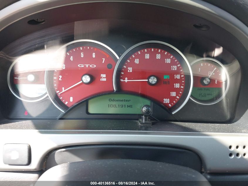 2004 Pontiac Gto VIN: 6G2VX12G54L232672 Lot: 40136516