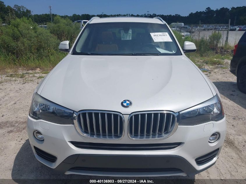 2017 BMW X3 Sdrive28I VIN: 5UXWZ7C33H0X39405 Lot: 40136903