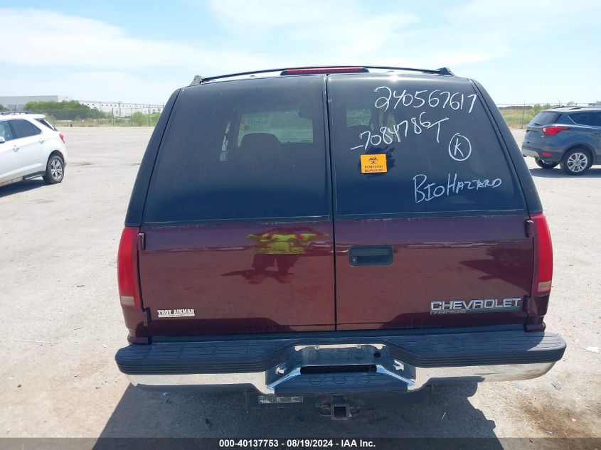 1998 Chevrolet Tahoe Ls VIN: 1GNEC13R0WJ378147 Lot: 40137753