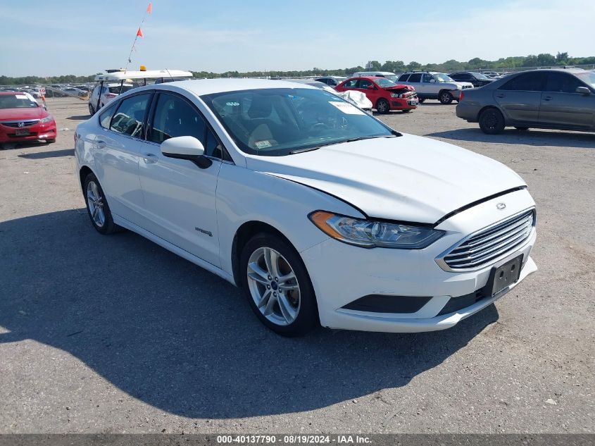 2018 FORD FUSION SE HYBRID - 3FA6P0LU6JR119456