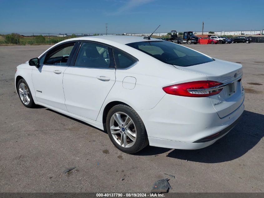 2018 Ford Fusion Se Hybrid VIN: 3FA6P0LU6JR119456 Lot: 40137790