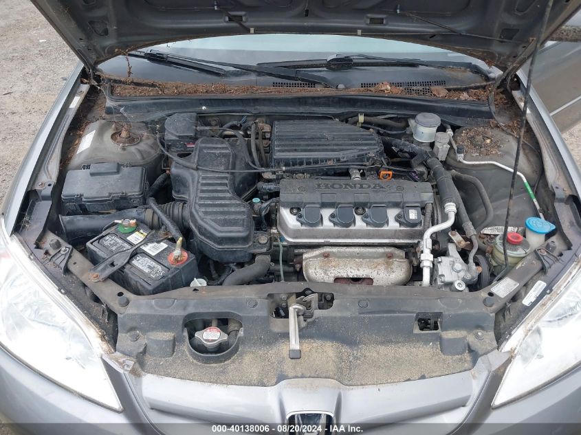 2004 Honda Civic Lx VIN: 2HGES15674H595287 Lot: 40138006