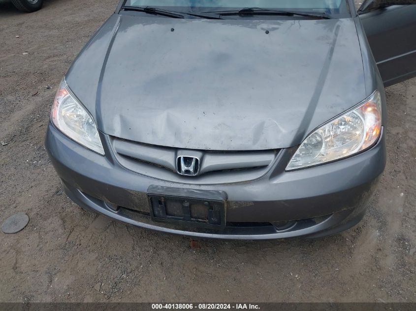 2004 Honda Civic Lx VIN: 2HGES15674H595287 Lot: 40138006
