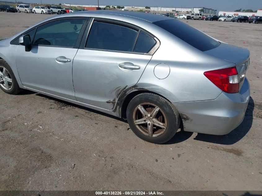 2012 Honda Civic Lx VIN: 19XFB2F5XCE349021 Lot: 40138226