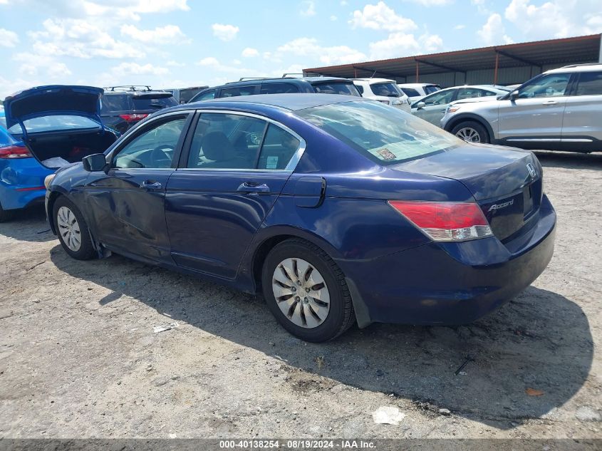 2010 Honda Accord 2.4 Lx VIN: 1HGCP2F38AA003022 Lot: 40138254