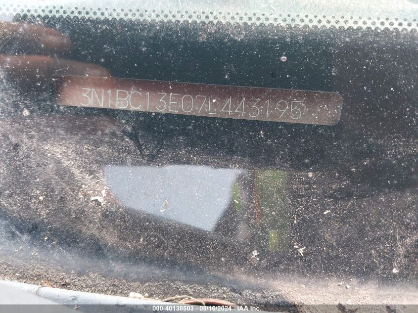 2007 Nissan Versa 1.8Sl VIN: 3N1BC13E07L443195 Lot: 40138503