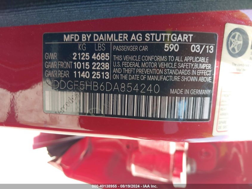 2013 MERCEDES-BENZ C 350 SPORT - WDDGF5HB6DA854240