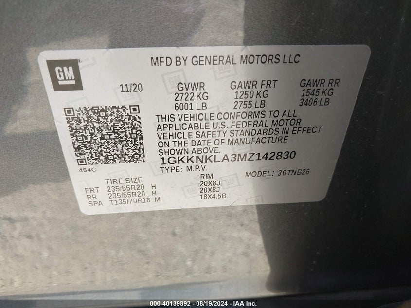 2021 GMC ACADIA FWD SLE - 1GKKNKLA3MZ142830
