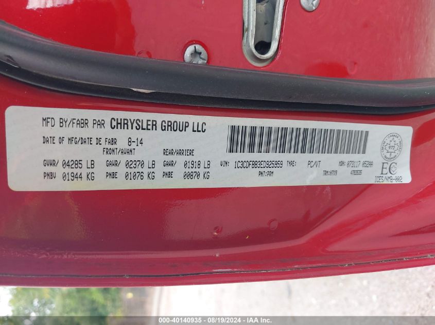 2013 Dodge Dart Rallye VIN: 1C3CDFBH5DD699619 Lot: 40140935