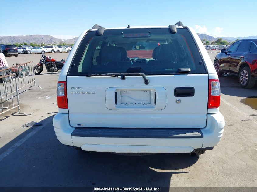 2004 Isuzu Rodeo S 3.2L V6 VIN: 4S2CK58W644315482 Lot: 40141149