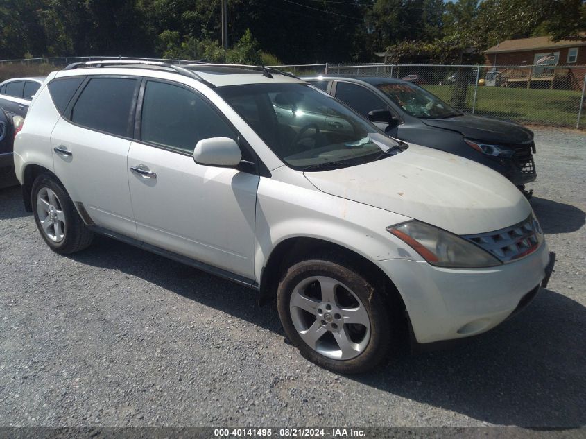 2003 Nissan Murano Sl/Se VIN: JN8AZ08W33W224808 Lot: 40141495