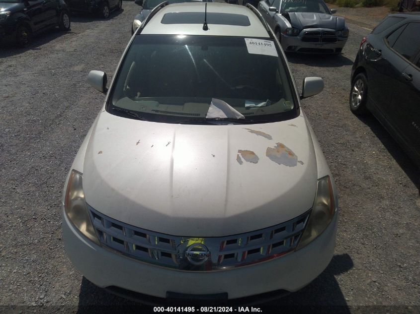 2003 Nissan Murano Sl/Se VIN: JN8AZ08W33W224808 Lot: 40141495