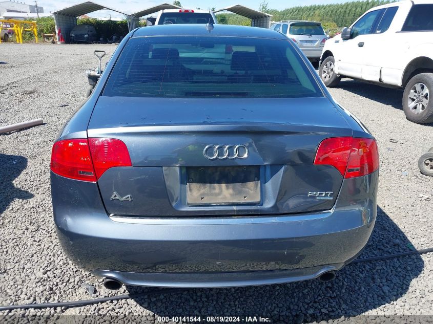 2008 Audi A4 2.0T/2.0T Special Edition VIN: WAUDF78E08A163730 Lot: 40141544