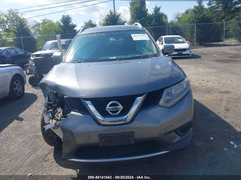 2016 Nissan Rogue S/Sl/Sv VIN: KNMAT2MTXGP597560 Lot: 40141842