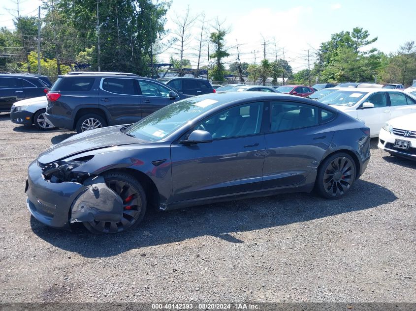 2022 Tesla Model 3 Performance Dual Motor All-Wheel Drive VIN: 5YJ3E1EC1NF129431 Lot: 40142393