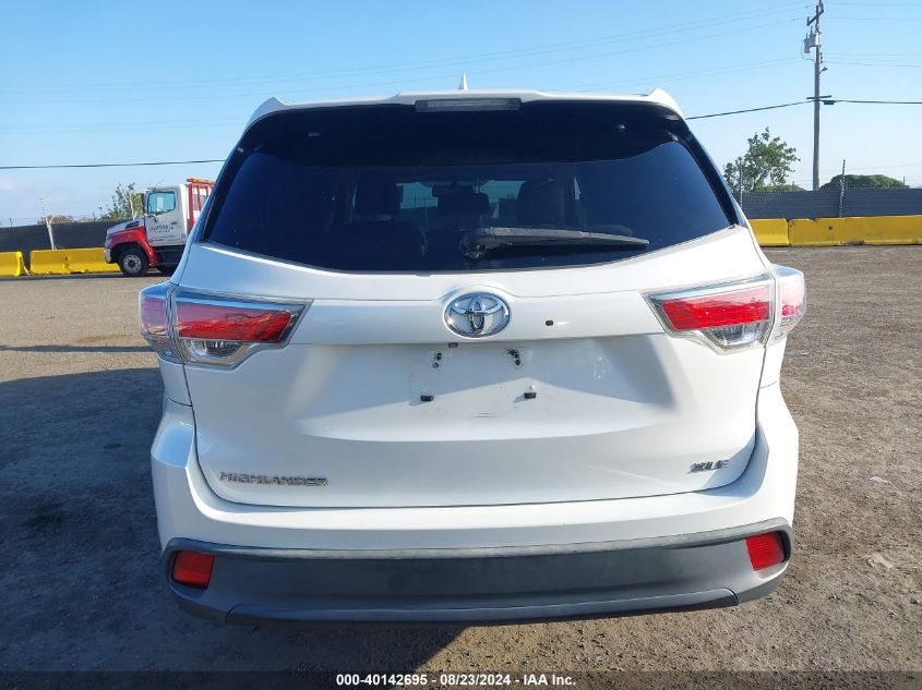 2015 Toyota Highlander Xle V6 VIN: 5TDKKRFH1FS055485 Lot: 40142695