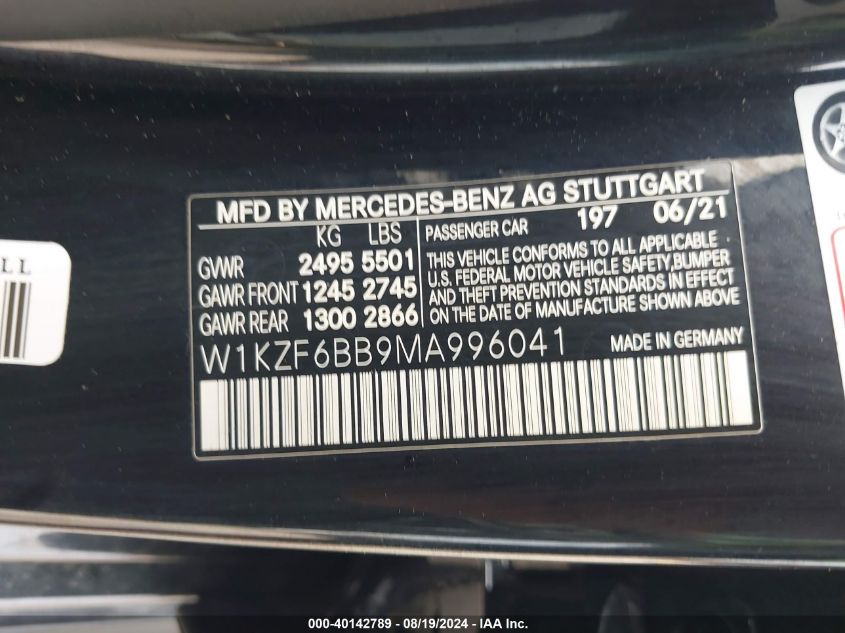 W1KZF6BB9MA996041 2021 Mercedes-Benz Amg E 53 4Matic