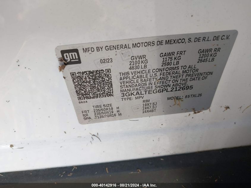 2023 GMC Terrain Sle VIN: 3GKALTEG6PL212695 Lot: 40142916