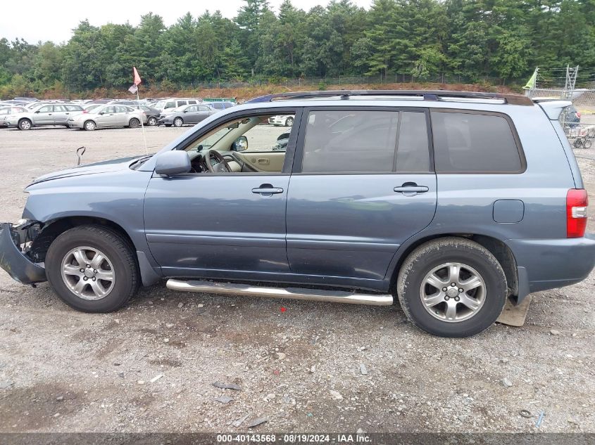 2007 Toyota Highlander V6 VIN: JTEEP21A070198332 Lot: 40143568