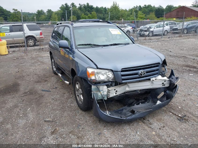 2007 Toyota Highlander V6 VIN: JTEEP21A070198332 Lot: 40143568