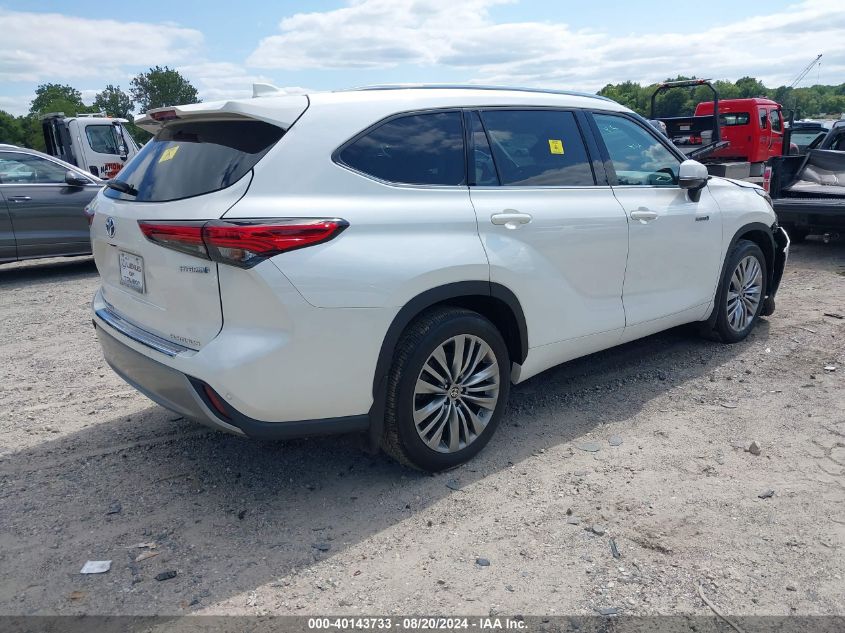 2021 Toyota Highlander Hybrid Platinum VIN: 5TDEBRCH5MS040891 Lot: 40143733