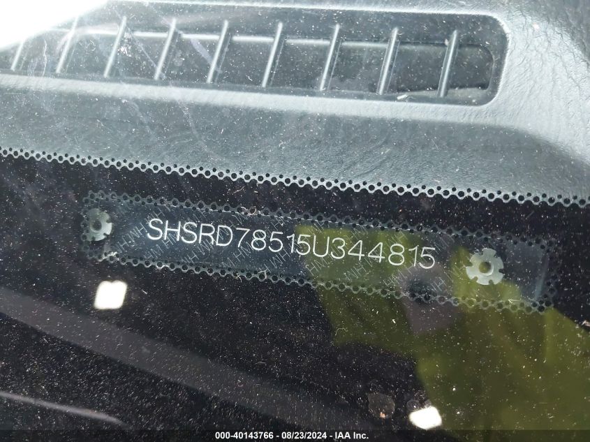 2005 Honda Cr-V Lx VIN: SHSRD78515U344815 Lot: 40143766