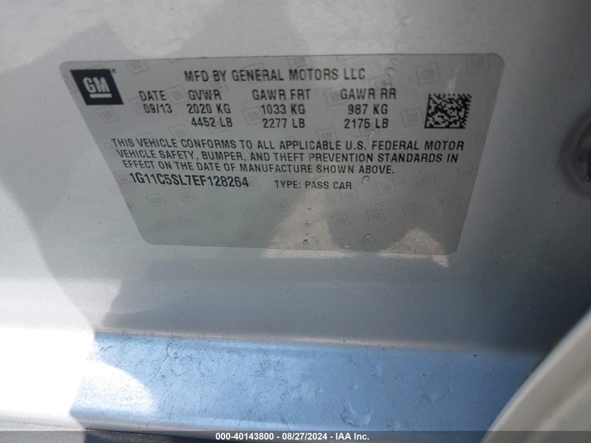 2014 CHEVROLET MALIBU 1LT - 1G11C5SL7EF128264