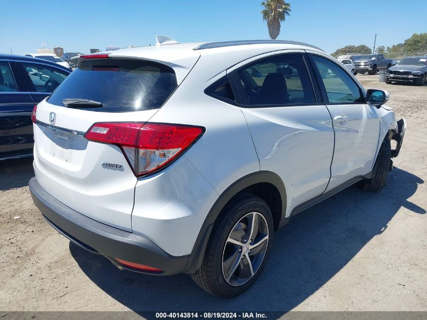 2022 Honda Hr-V Awd Ex VIN: 3CZRU6H54NM744018 Lot: 40143814