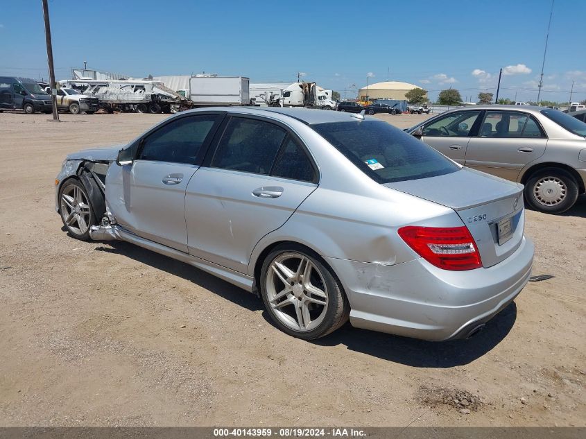 2012 Mercedes-Benz C 250 VIN: WDDGF4HB7CA640396 Lot: 40143959